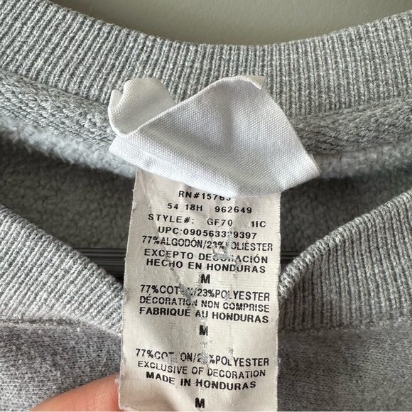 CHAMPION Reverse Weave Large Logo Crewneck Sweatshirt Gray/Blue Size Medium - Picture 7 of 7